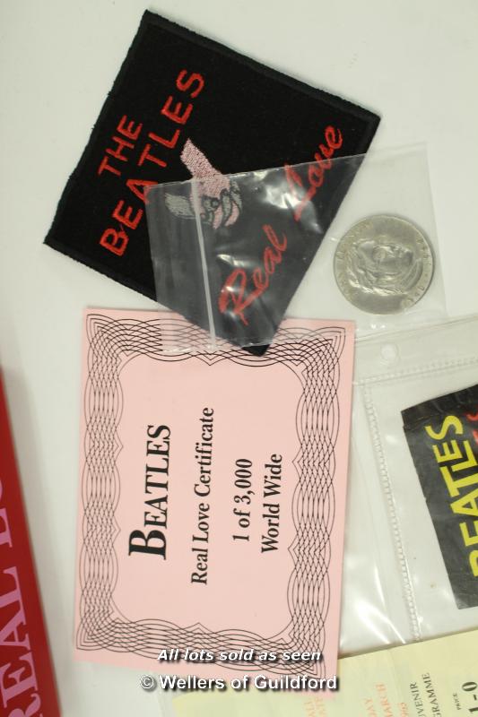 The Beatles: mixed memorabilia including, t-shirts, American bubble gum wrapper, John Lennon coin - Image 6 of 8