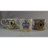 Richard Guyatt for Wedgwood, three commemorative mugs comprising the 25th Wedding Anniversary of