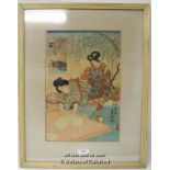 Utagawa Kunisada, Japanese woodblock print, 'Mochi: Rice Bread', signed Ichiyosai Tokokuni, 36 x
