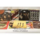 Nine mixed vinyl albums including early Beatles, rolling stones, the who and the shadows (signed