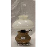 Vintage gas lamp with wooden base