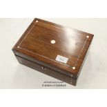 *PRETTY VICTORIAN JEWELLERY/SEWING BOX WITH GOOD INTERIOR [LQD79](LOT SUBJECT TO VAT)