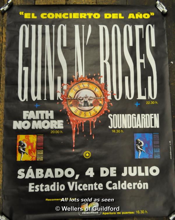 Guns n Roses /Soundgarden: Use Your illusion tour original line up concert poster supported by Faith