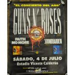 Guns n Roses /Soundgarden: Use Your illusion tour original line up concert poster supported by Faith