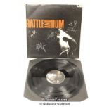 U2: Signed Vinyl Album "Rattle and Hum", signed on the front cover