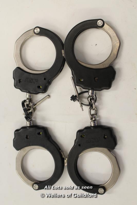 *BUNDLE DEAL ASP CHAIN LINK HANDCUFFS WITH KEY X TWO SETS [LQD79] (LOT SUBJECT TO VAT)