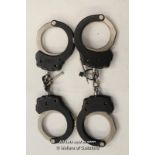 *BUNDLE DEAL ASP CHAIN LINK HANDCUFFS WITH KEY X TWO SETS [LQD79] (LOT SUBJECT TO VAT)