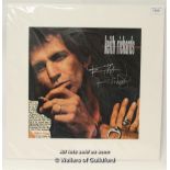 The Rolling Stones: Keith Richards, Talk is Cheap, signed album cover, in mount