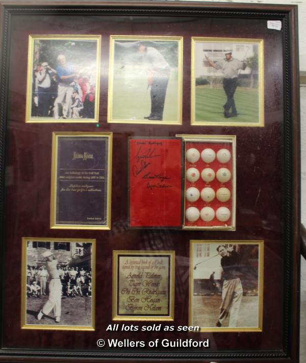 Golf - Anthology of the Golf Ball, a set of vintage to modern golf balls, mounted and framed. The