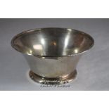 A silver bowl of plain design, inscribed, London 1937, 420g