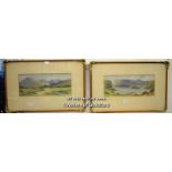 George William Morrison, pair of watercolour, landscape scenes, signed lower left, 15.5 x 37cm