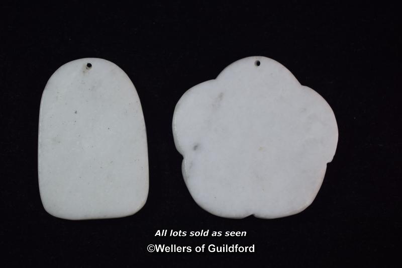 Two Chinese white hardstone pendants, - Image 2 of 2