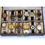 Selection of twelve mixed wristwatches, including Sekonda, Seiko, in display box