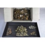 English pre-decimal coinage, mostly pennies, with half-pennies, threepennies, farthings, Churchill