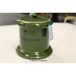 *ANTIQUE VICTORIAN WILTSHAW & ROBINSON CARLTON WARE DARK SAGE GREEN TOBACCO JAR [LQD79](LOT