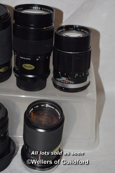 7 x mixed camera lenses, Lokina 28-70mm, Soligor 135mm, Super-Paragon 200mm, Tamron SP 35-210mm, - Image 3 of 3