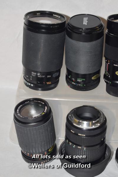 7 x mixed camera lenses, Lokina 28-70mm, Soligor 135mm, Super-Paragon 200mm, Tamron SP 35-210mm, - Image 2 of 3