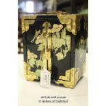 *CHINESE VINTAGE BLACK LACQUER INLAID MOTHER OF PEARL JEWELLERY CHEST BOX [LQD79](LOT SUBJECT TO