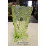 *ART DECO SOWERBY DAISY VASE IN URANIUM GLASS [LQD79](LOT SUBJECT TO VAT)