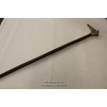 *VINTAGE WALKING CANE WITH BONE HANDLE 36" LONG [LQD79](LOT SUBJECT TO VAT)