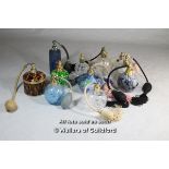 11 x mixed glass perfume bottles with atomisers