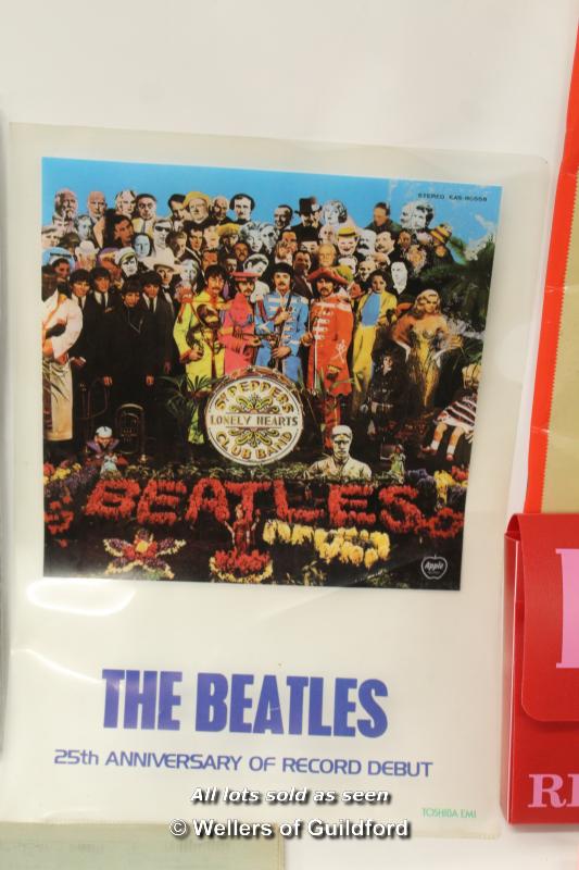 The Beatles: mixed memorabilia including, t-shirts, American bubble gum wrapper, John Lennon coin - Image 3 of 8