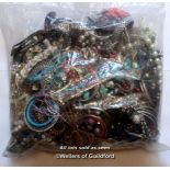Sealed bag of costume jewellery, gross weight approximately 3.73 kilograms