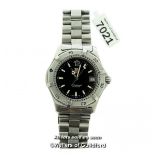 Gentlemen's Tag Heuer 3065 Professional 200m wristwatch, black dial with luminous baton hour