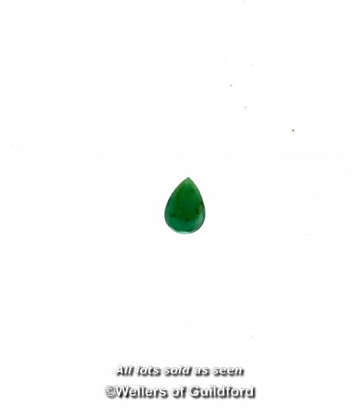 Loose emerald gemstone, pear shaped emerald weighing an estimated 4.00cts