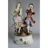 Large Cappa Di Monte figurine of a boy and girl