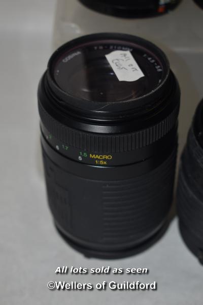 7 x mixed camera lenses, Tamron 80-210mm, Hanimar 135mm, Cosina 70-210mm, Sigma UC zoom 70-210mm, - Image 4 of 6