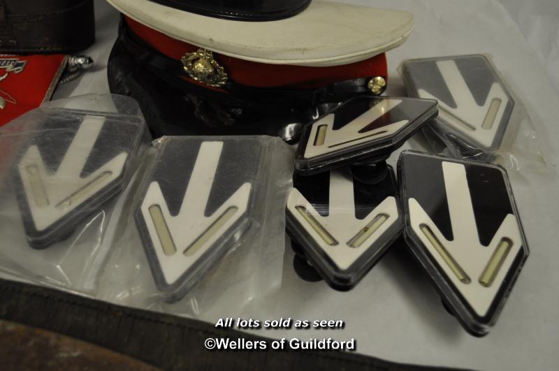 A collection of military items including a Royal Marines recrute Berrai, Royal Marines officers cap, - Image 3 of 6