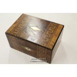*PRETTY VICTORIAN JEWELLERY/ SEWING BOX WITH LOVELY INTERIOR [LQD79](LOT SUBJECT TO VAT)