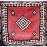 Hand woven decorative rug, 125 x 127 cm