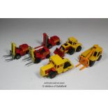 Matchbox Lesney, assorted unboxed commercial vehicles to include Bomag Road Roller no.72, 1978 (