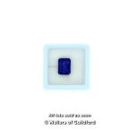 Loose tanzanite stone, natural emerald cut tanzanite weighing 6.50cts, heat treated, with GGl