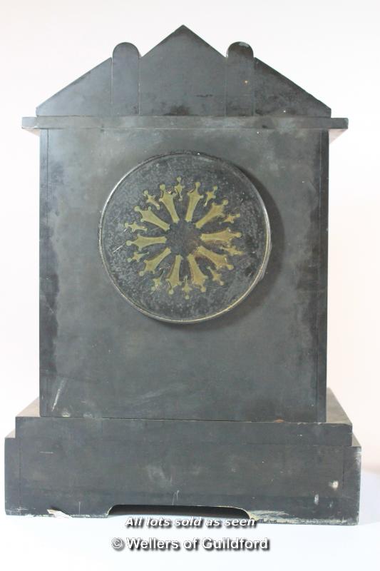 *French 19th Century slate clock, dial signed Benetfink & Co, single train movement, lacks pendulum, - Image 4 of 7