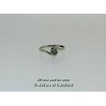 *Single stone diamond ring, 0.15ct round brilliant cut diamond illusion set in 9ct white gold,