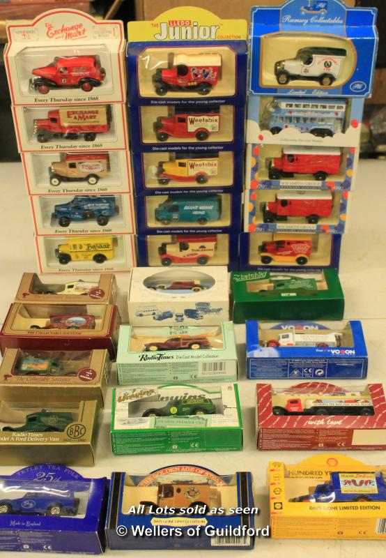 Lledo die-cast, assorted advertising cars including The Radio Times, Lledo Junior, The Exchange