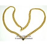 9ct yellow gold two row rope chain, length 42cm, weight 6.9 grams