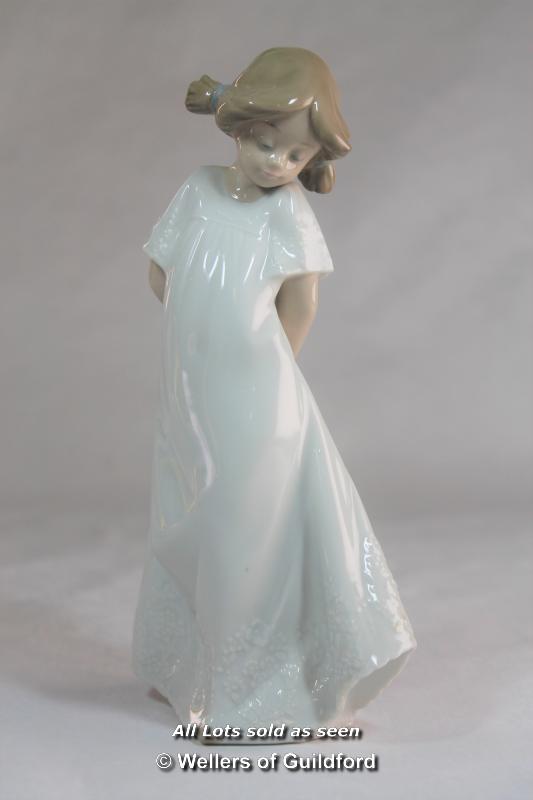 Lladro figure of girl in night clothes; two Nao figures of children (3) - Image 5 of 10