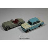 Dinky Toys, vintage Triumph TR2 and Triumph Herald 189 die-cast cars both unboxed (2)