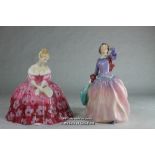 Two Royal Doulton figures: Blithe Morning HN 2021 and Victoria, HN 2471.