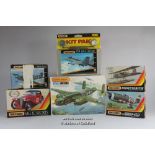 Matchbox model kits, assorted boxed kits from the 1980's to include F/A 18-A Hornet 1:144 scale,