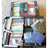 Three boxes of books, assorted topics including biography, law,