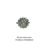 Old cut diamond cluster ring, central old cut diamond weighing an estimated 0.33ct, with a