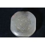 A Chinese hardstone seal with carved dragon to top, 5cm square.