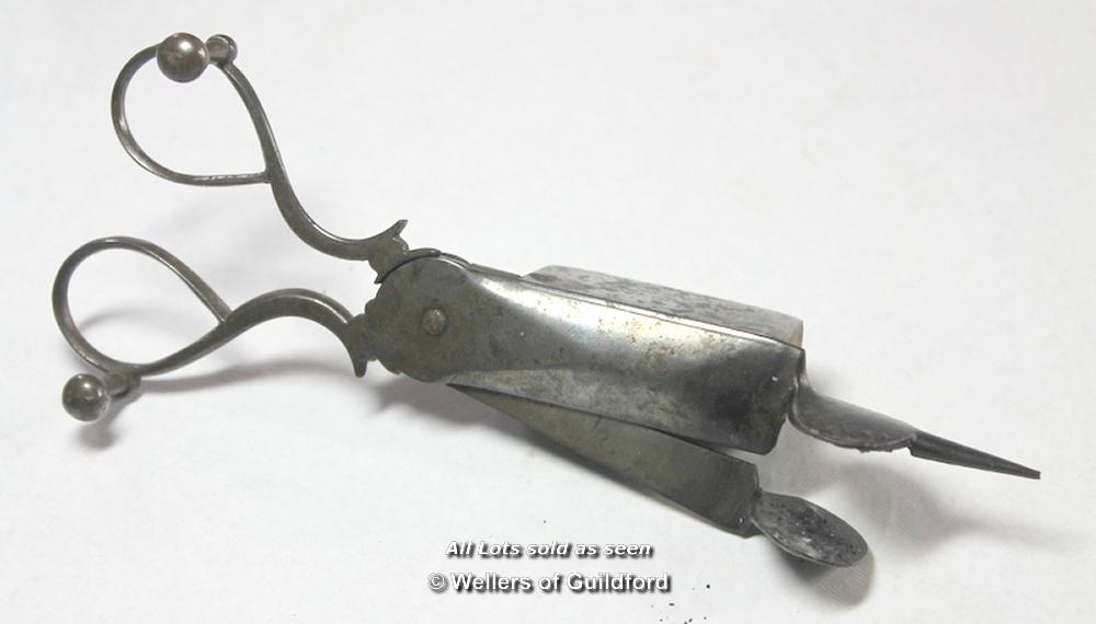Two part suites of silver plated cutlery, one by Elkington; a pair of plated candle snuffers; a - Image 11 of 12