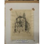 W Harry Smith, etching, Old State House, Boston, Mass, unmounted, 25 x 18.5cm.