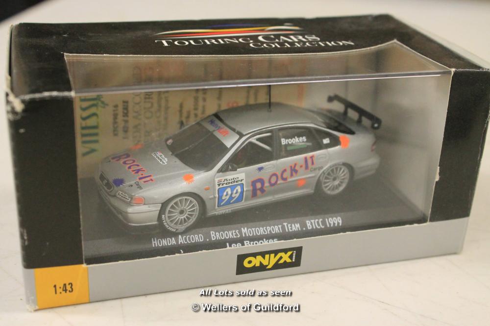 A collection of die-cast model cars including Onyx Honda Accord Lee Brookes BTCC 1999, New -Ray - Image 5 of 7